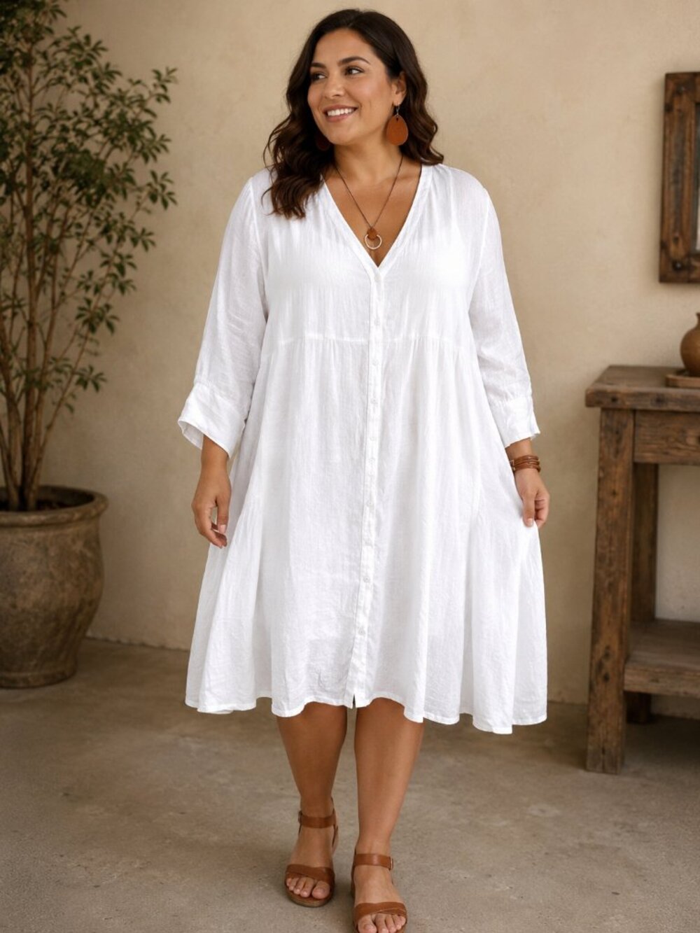 Torrid size 4 White Eyelet Button-Front Maxi Dress